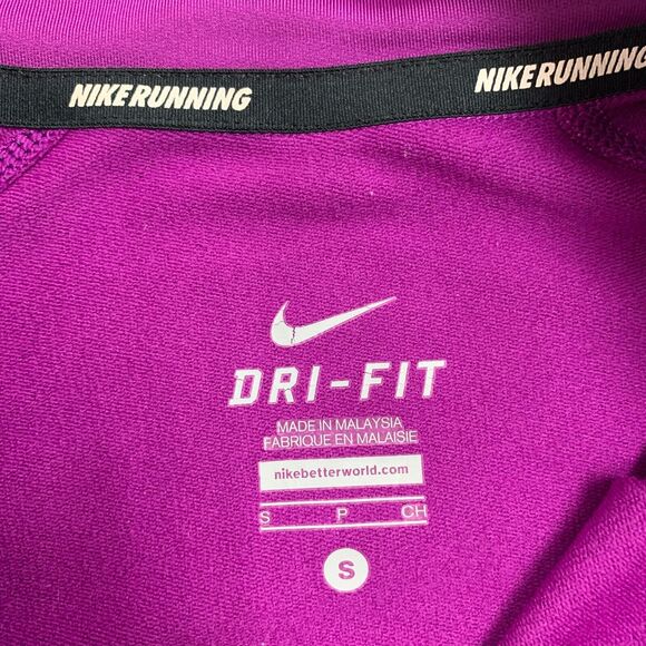 Nike Sweatshirt Womens S Small Violet Dri Fit Half Zip Stay Warm Running Shirt - Picture 8 of 12